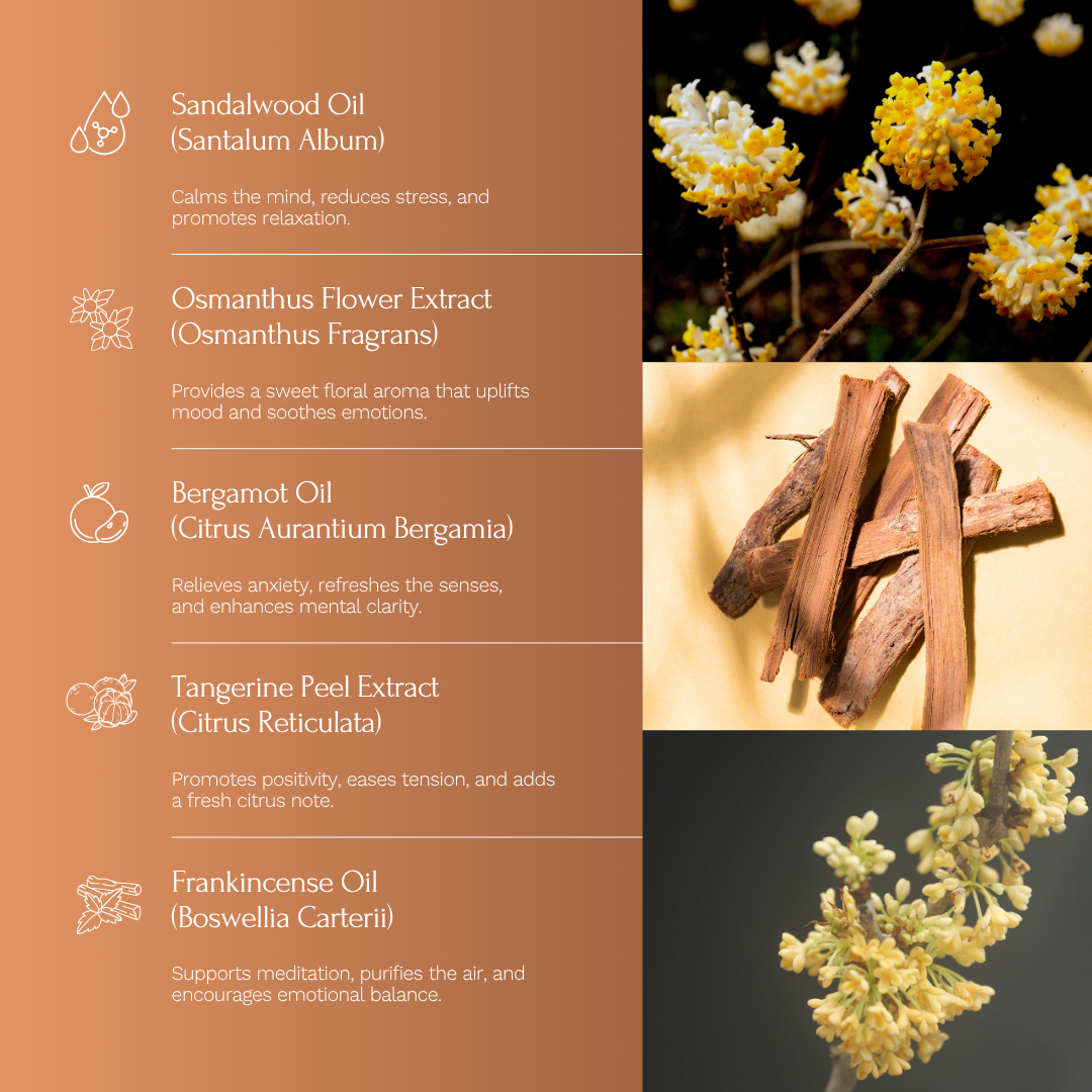Sandalwood & Osmanthus Serenity Essential Oil Candle